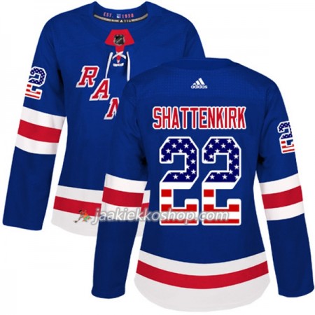 Nainen NHL New York Rangers Pelipaita Kevin Shattenkirk 22 Adidas 2017-2018 Sininen USA Flag Fashion Authentic